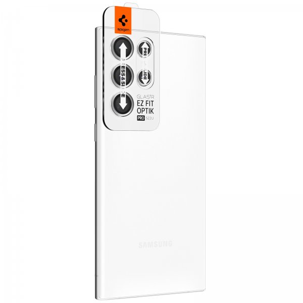Samsung Galaxy S22 Ultra Kamerabeskytter GLAS.tR EZ Fit Optik Pro 2-pak Phantom White