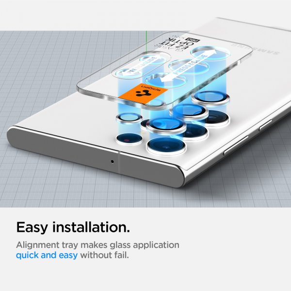 Samsung Galaxy S22 Ultra Kamerabeskytter GLAS.tR EZ Fit Optik Pro 2-pak Phantom White