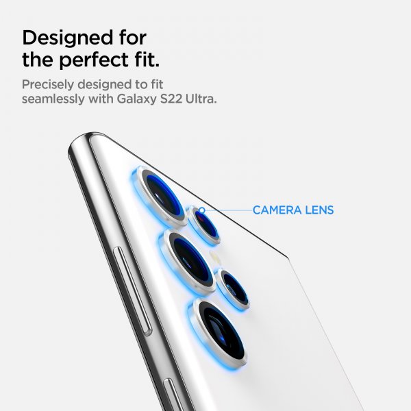 Samsung Galaxy S22 Ultra Kamerabeskytter GLAS.tR EZ Fit Optik Pro 2-pak Phantom White