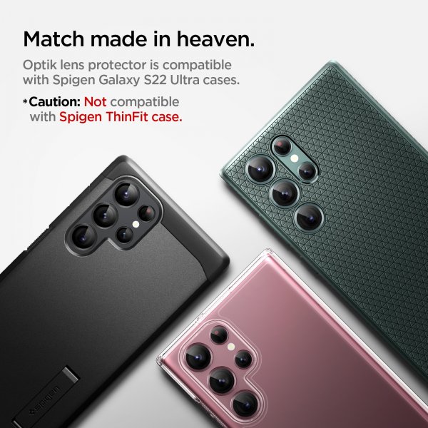 Samsung Galaxy S22 Ultra Kamerabeskytter GLAS.tR EZ Fit Optik Pro 2-pak Phantom White