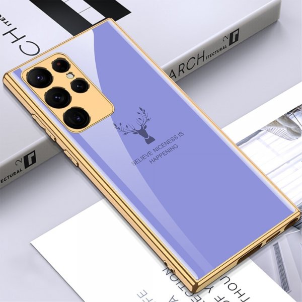 Samsung Galaxy S22 Ultra Cover Hjortmotiv Lilla