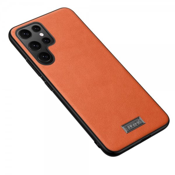 Samsung Galaxy S22 Ultra Cover Lædertekstur Orange