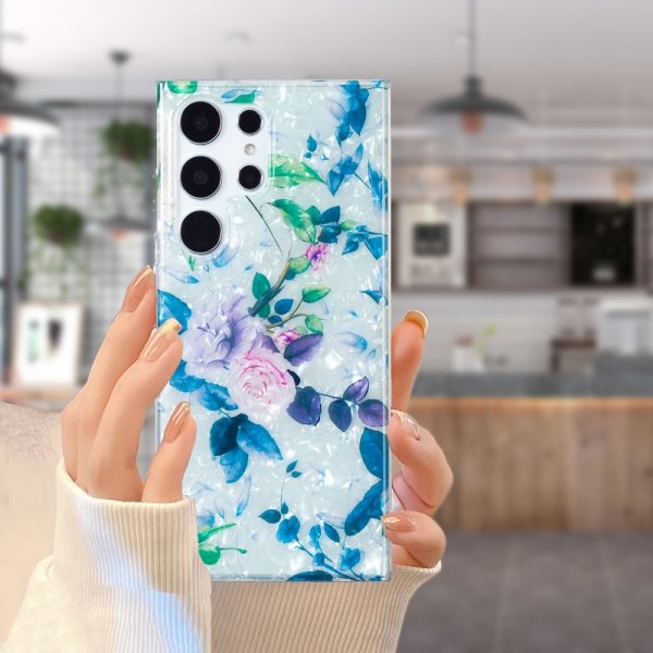 Samsung Galaxy S22 Ultra Cover Marmormønster Rosor