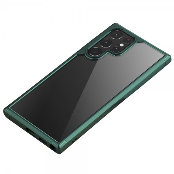 Samsung Galaxy S22 Ultra Cover Transparent Bagside Grøn