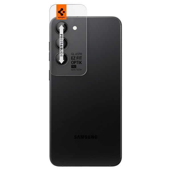 Samsung Galaxy S23/S23 Plus/S24 Kamerabeskytter GLAS.tR EZ Fit Optik Pro 2-pack Sort