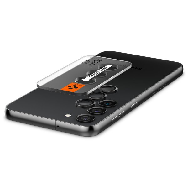 Samsung Galaxy S23/S23 Plus/S24 Kamerabeskytter GLAS.tR EZ Fit Optik Pro 2-pack Sort
