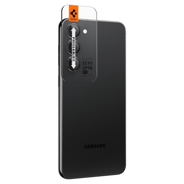 Samsung Galaxy S23/S23 Plus/S24 Kamerabeskytter GLAS.tR EZ Fit Optik Pro 2-pack Sort