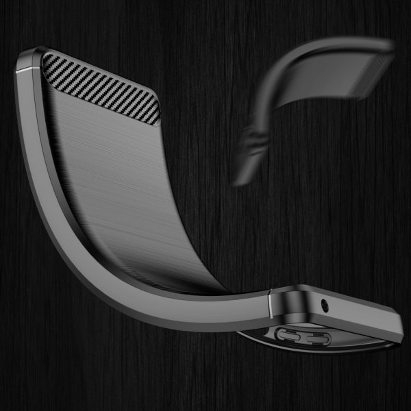 Samsung Galaxy S23 Plus Cover Børstet Karbonfibertekstur Sort