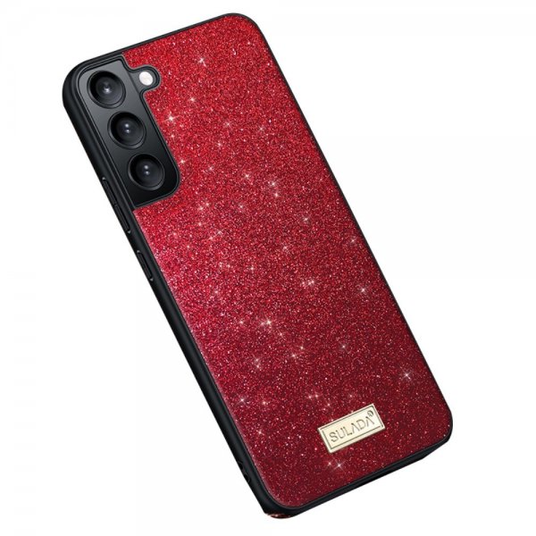 Samsung Galaxy S23 Plus Cover Glitter Rød