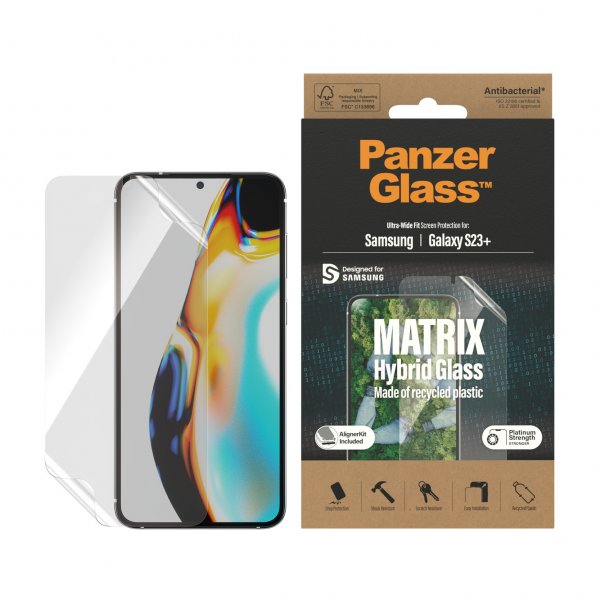 Samsung Galaxy S23 Plus Skærmbeskytter Matrix Hybrid Glass EasyAligner