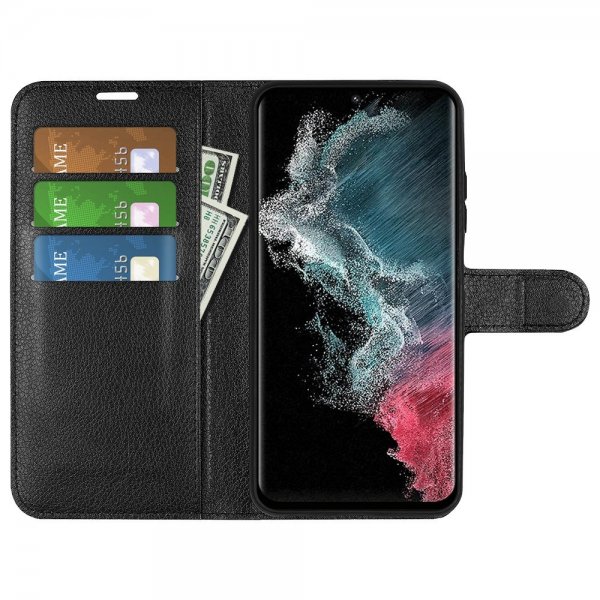 Samsung Galaxy S23 Ultra Etui Litchi Raven Black