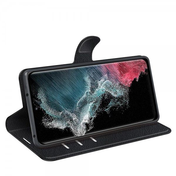 Samsung Galaxy S23 Ultra Etui Litchi Raven Black
