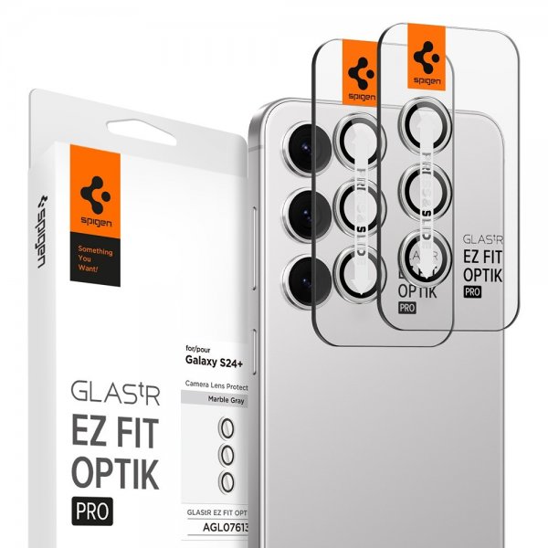 Samsung Galaxy S24 Plus Kamerabeskytter GLAS.tR EZ Fit Optik Pro 2-pak Grå