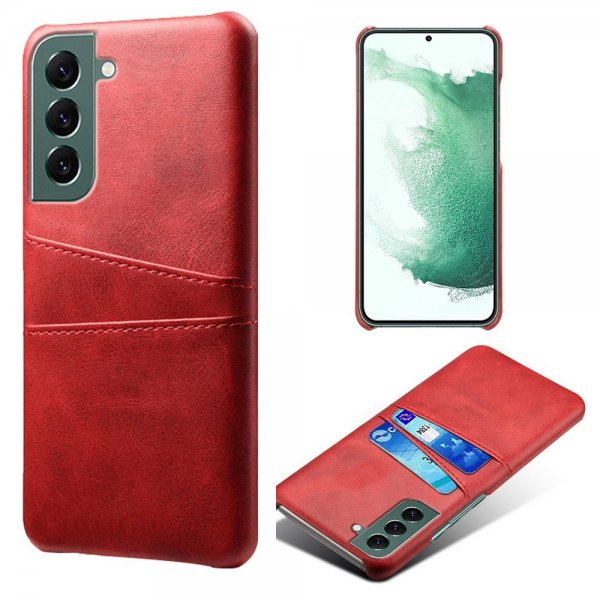 Samsung Galaxy S24 Plus Cover med Kortholder til to kort Rød