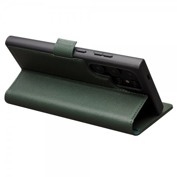 Samsung Galaxy S24 Ultra Etui Ægte Læder Grøn