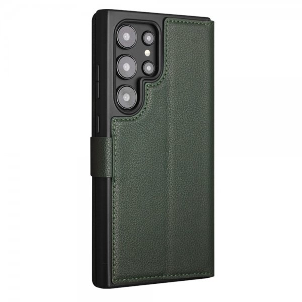 Samsung Galaxy S24 Ultra Etui Ægte Læder Grøn