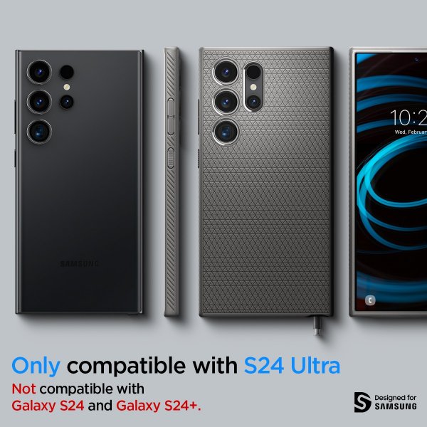 Samsung Galaxy S24 Ultra Cover Liquid Air Marble Grey