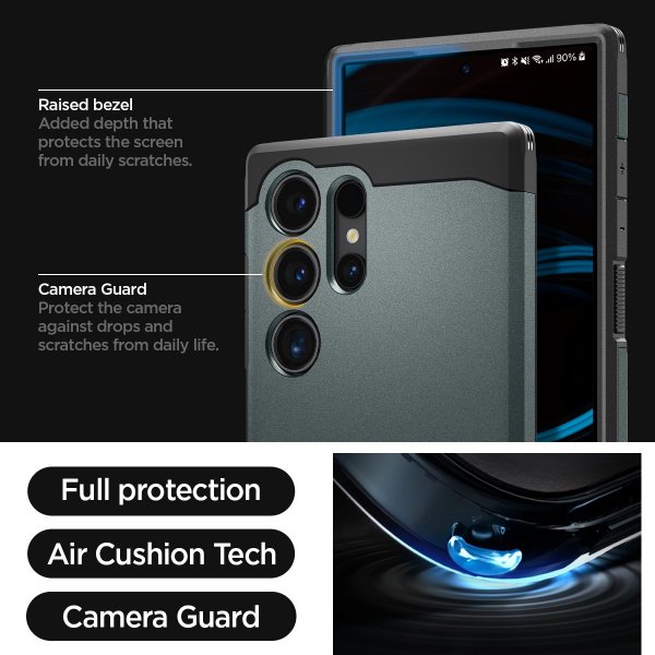 Samsung Galaxy S24 Ultra Cover Tough Armor Abyss Green