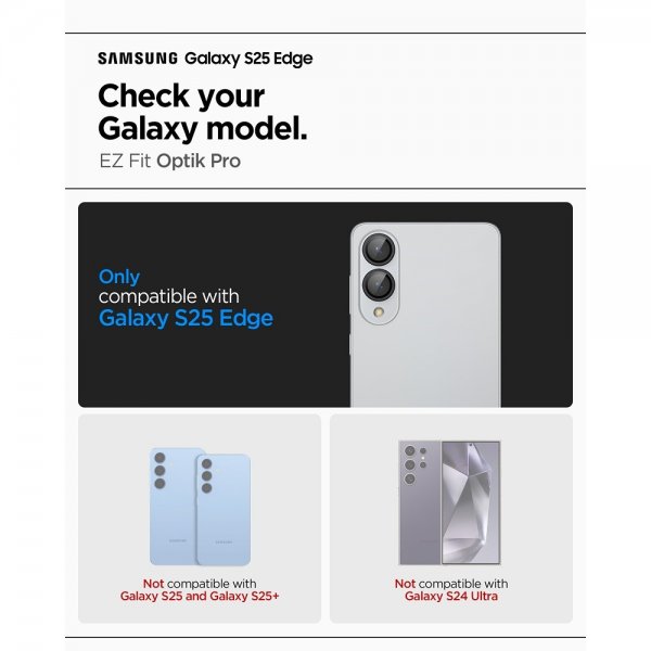 Samsung Galaxy S25 Edge Kamerabeskytter GLAS.tR EZ Fit Optik Pro 2-pak