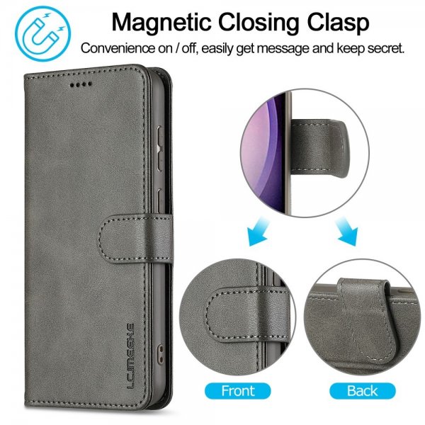 Samsung Galaxy S25 Plus Etui med Kortholder Stativfunktion Grå