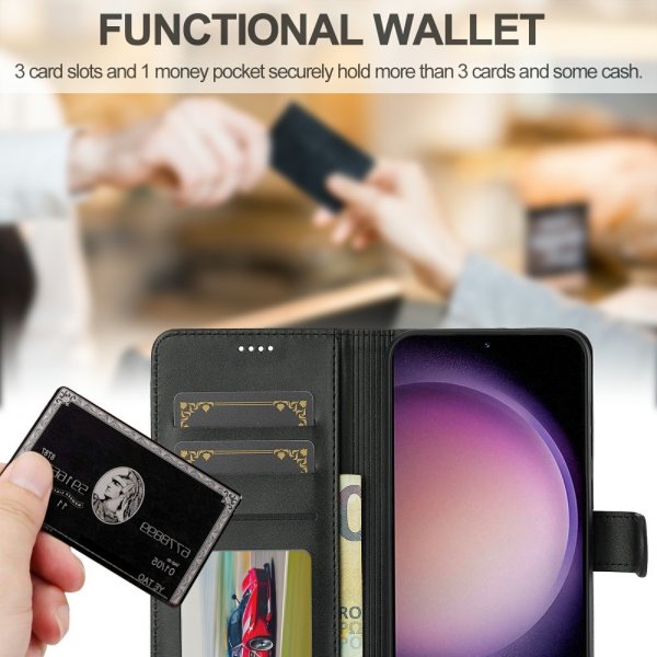 Samsung Galaxy S25 Plus Etui med Kortholder Stativfunktion Sort