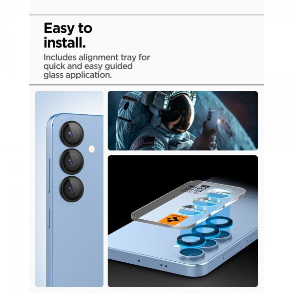 Samsung Galaxy S25 Plus Kamerabeskytter GLAS.tR EZ Fit Optik Pro 2-pak Sort