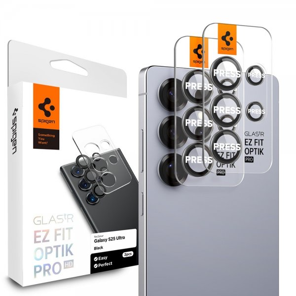 Samsung Galaxy S25 Ultra Kamerabeskytter GLAS.tR EZ Fit Optik Pro 2-pak Sort