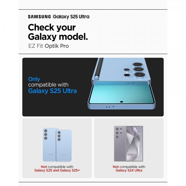 Samsung Galaxy S25 Ultra Kamerabeskytter GLAS.tR EZ Fit Optik Pro 2-pak Sort