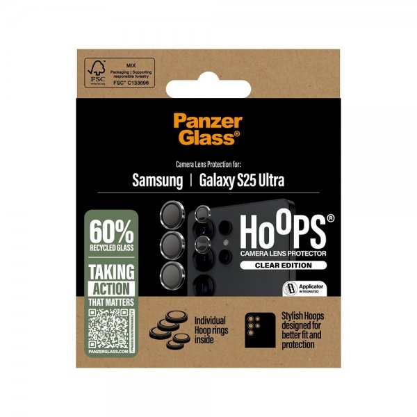 Samsung Galaxy S25 Ultra Kamerabeskytter Hoops Transparent