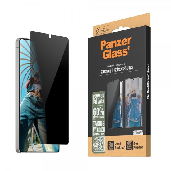 Samsung Galaxy S25 Ultra Skærmbeskytter Ultra-Wide Fit Privacy EasyAligner