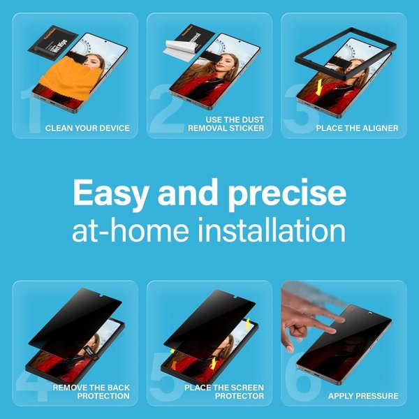 Samsung Galaxy S25 Ultra Skærmbeskytter Ultra-Wide Fit Privacy EasyAligner