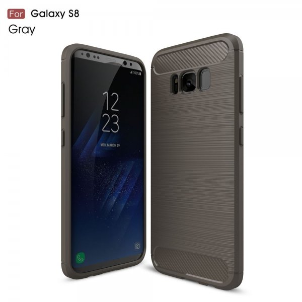 Samsung Galaxy S8 MobilCover Kulfibertekstur Grå