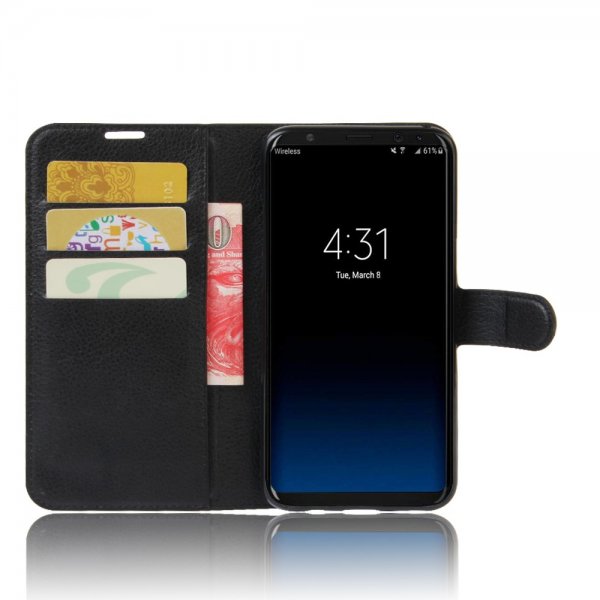 Samsung Galaxy S8 Plus Etui Litchi Sort