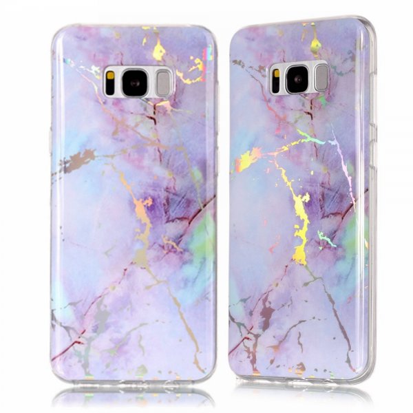 Samsung Galaxy S8 Cover TPU Gyllene Marmor Lilla