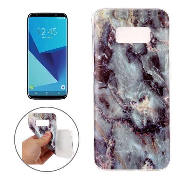 Samsung Galaxy S8 Cover TPU Marmor Blå