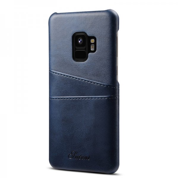 Samsung Galaxy S9 Cover Kortholder PU-læder Blå