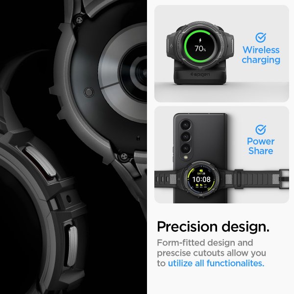 Samsung Galaxy Watch 5 Pro 45mm Cover Armbånd Rugged Armor Pro Sort