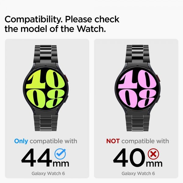 Samsung Galaxy Watch 6 44mm Armbånd Modern Fit 316L Sort