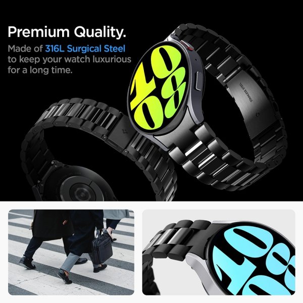 Samsung Galaxy Watch 6 44mm Armbånd Modern Fit 316L Sort