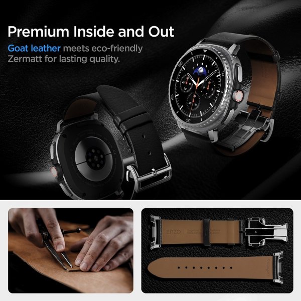 Samsung Galaxy Watch 8 40/44mm/Classic 46mm Armbånd Enzo Sort