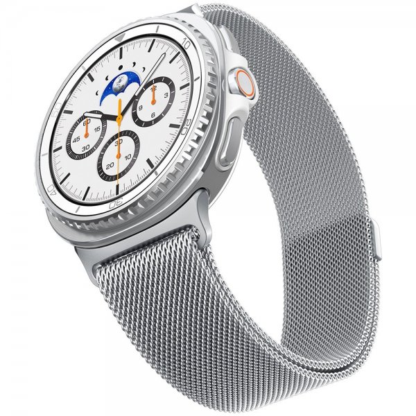 Samsung Galaxy Watch 8 40/44mm/Classic 46mm Armbånd Metal Fit Sølv