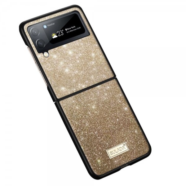 Samsung Galaxy Z Flip 4 Cover Glitter Guld