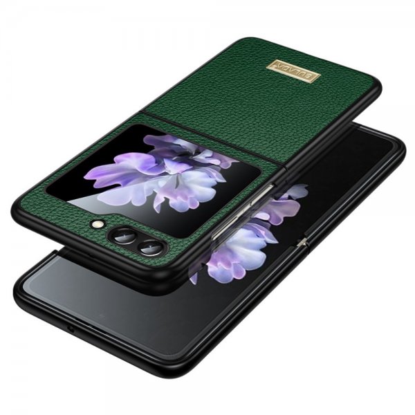 Samsung Galaxy Z Flip 6/Flip 7 FE Cover Litchi tekstur Grøn