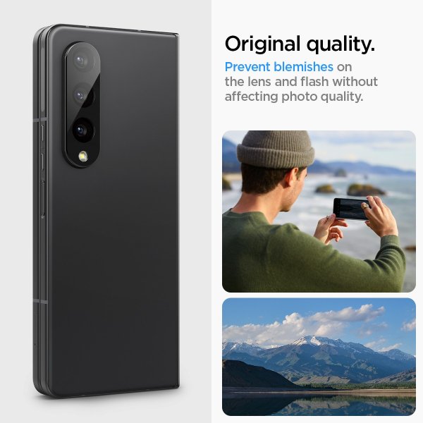 Samsung Galaxy Z Fold 4 Kamerabeskytter Glas.tR Optik 2-pak Sort