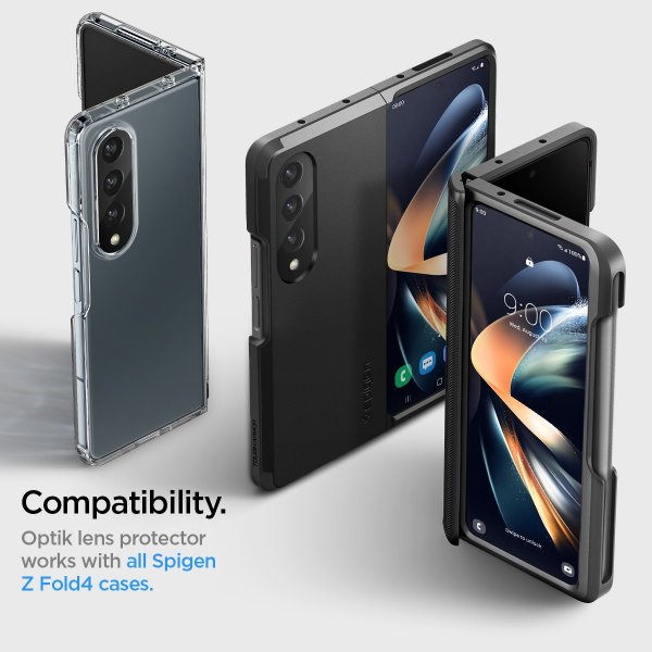Samsung Galaxy Z Fold 4 Kamerabeskytter Glas.tR Optik 2-pak Sort