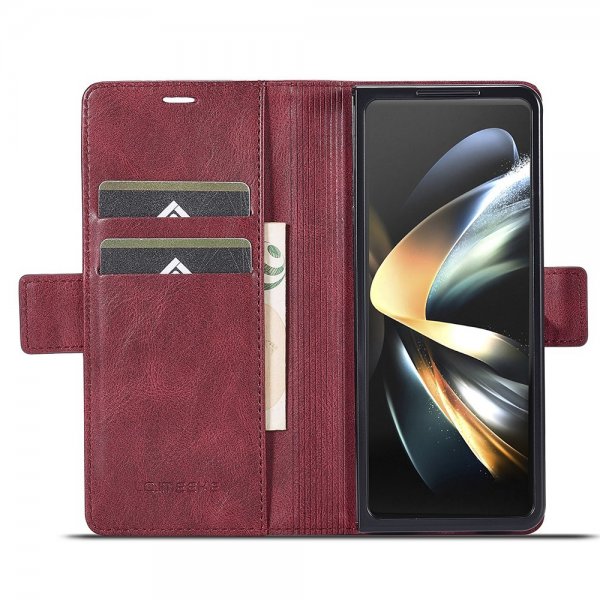 Samsung Galaxy Z Fold 5 Etui med Kortholder Flip Rød