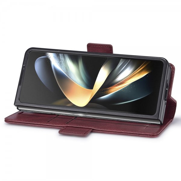 Samsung Galaxy Z Fold 5 Etui med Kortholder Flip Rød