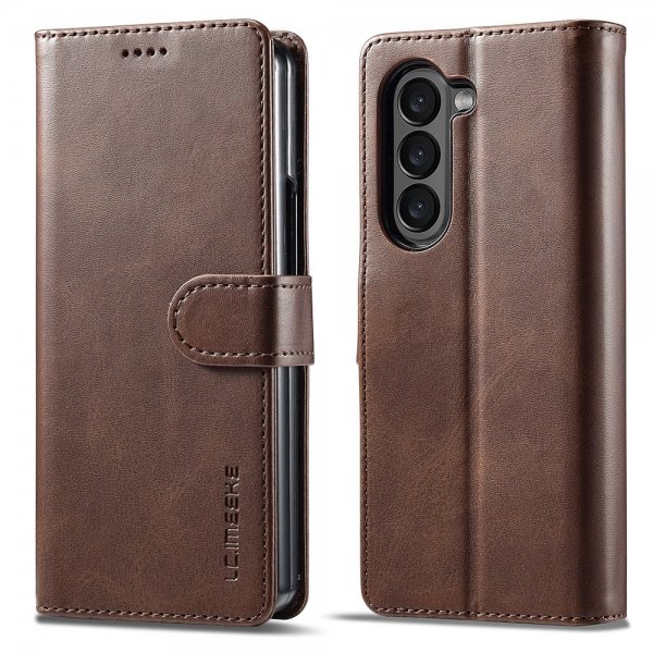 Samsung Galaxy Z Fold 6 Etui med Kortholder Stativfunktion Mørkebrun