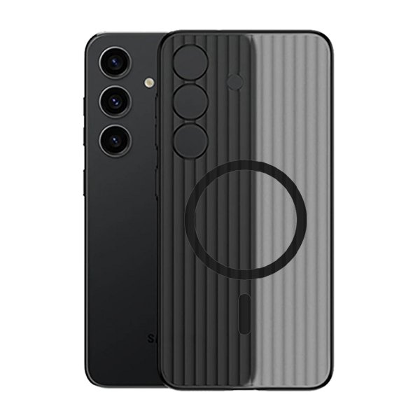 Samsung Galaxy S24 Plus Cover Bølgeplade MagSafe Sort