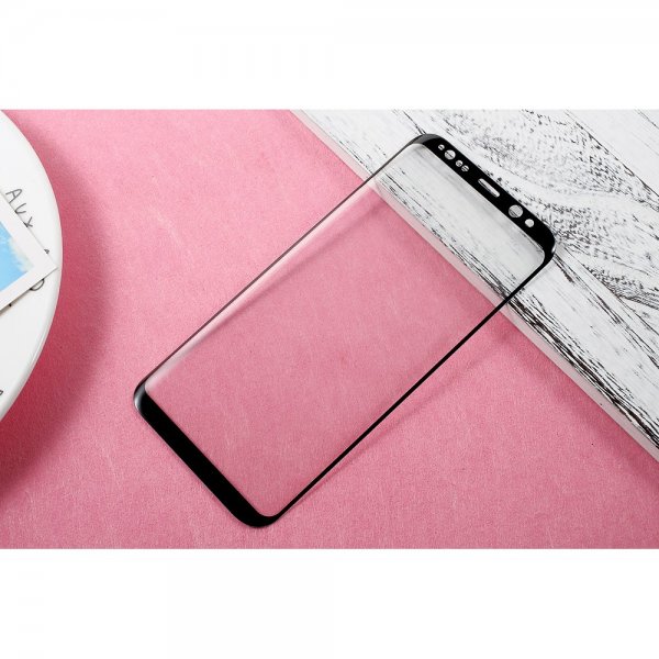 Skærmbeskytter av Hærdet Glas till Samsung Galaxy S8 Plus Full Size 3D Välvd Sort